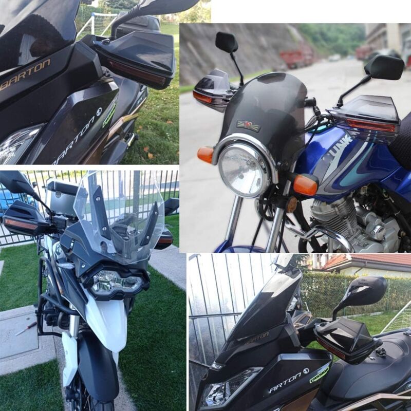 Motorcycle Hand Guard Handle Shield Motorbike Motocross Scooter Windproof Handlebar Protective Gear - Black