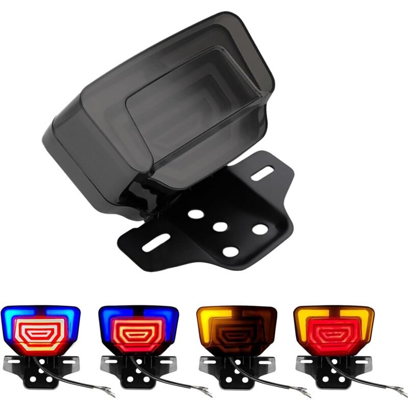 LED Motorcycle Tail Light Integrated Turn Signal,LED Brake Light,Driving Light With Waterproof License Plate Holder For