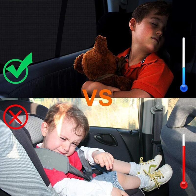 Car Sun Shade For Baby, 2 Pack Car Sun Shade For Kids And Pets, Block Uv Rays Anti Mosquito Net, Universal Size For