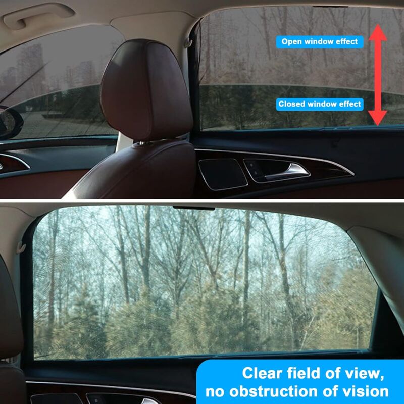 Car Sun Shade For Baby, 2 Pack Car Sun Shade For Kids And Pets, Block Uv Rays Anti Mosquito Net, Universal Size For