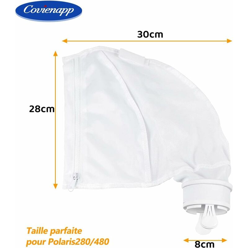 2 Pack Pool Cleaner Filter Bags Fits Polaris360 And 380 Pool Cleaner Zippered And Adjustable Design In White