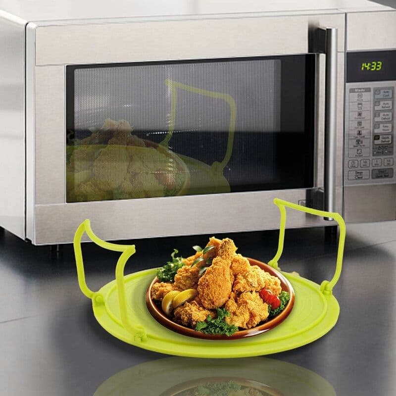Microwave Oven Tray Holder Multifunctional Plastic Baking Tray Holder For Microwave Accessories With Handles And Plate,