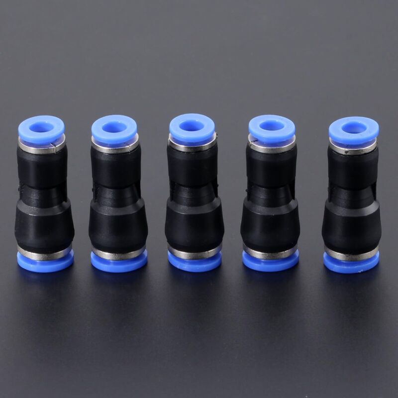 5 pcs Pneumatic Connectors Pneumatic Push In Straight Fittings Reducer Quick Release Fittings For Air Hose Pg8-6