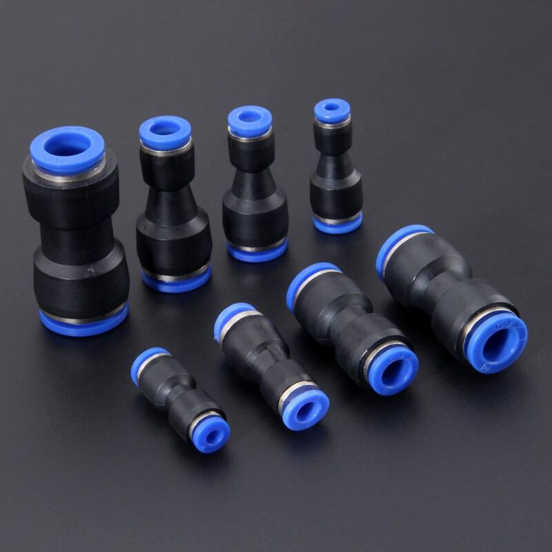 5 pcs Pneumatic Connectors Pneumatic Push In Straight Fittings Reducer Quick Release Fittings For Air Hose Pg8-6
