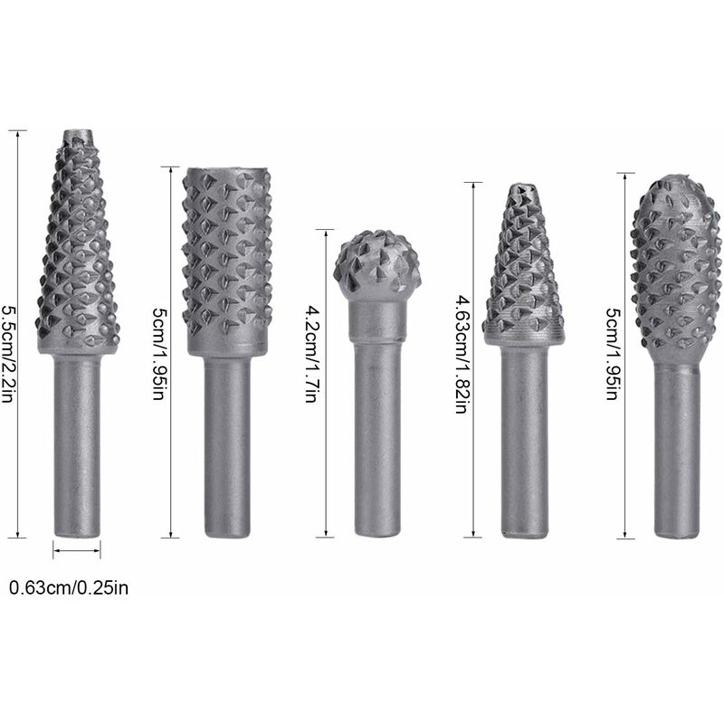 ROtary Burr Set Power Tools Wood Grinding Solid Steel Rasp Carbide Wood Carving Tool For Drill Bits For Polishing And