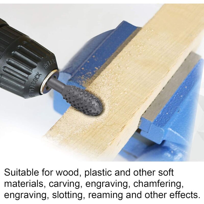 ROtary Burr Set Power Tools Wood Grinding Solid Steel Rasp Carbide Wood Carving Tool For Drill Bits For Polishing And