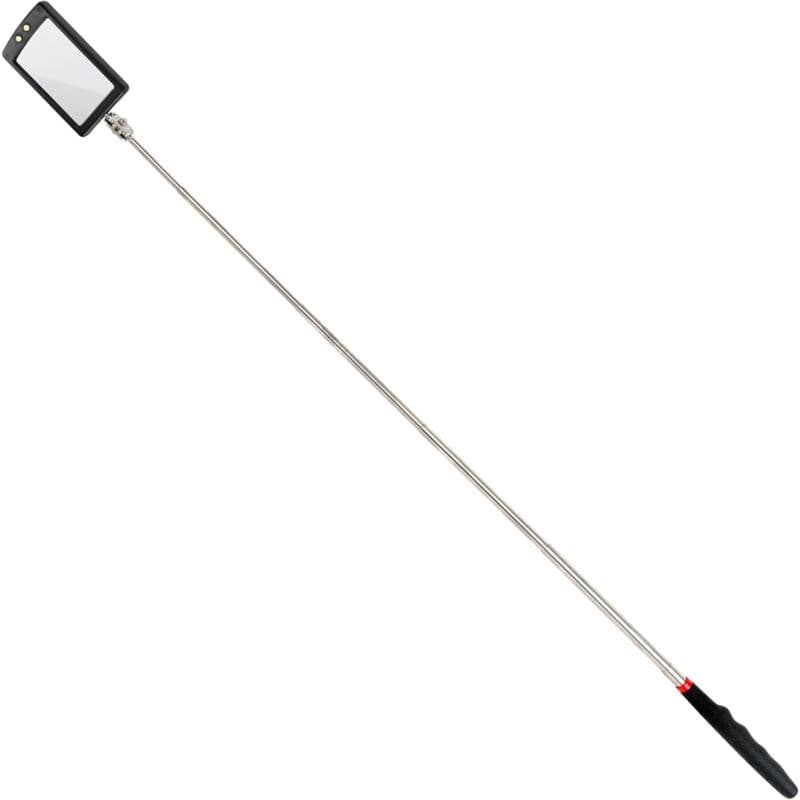 Ultra Slim LED Telescopic Mirror - Battery Included - Super Clear - Extendable Up To 88Cm - Double Ball Joint -