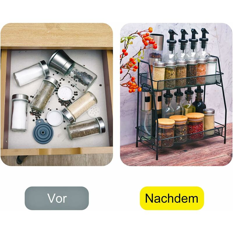 Spice Rack 2 Layer Metal Spice Rack Large Vertical Spice Rack