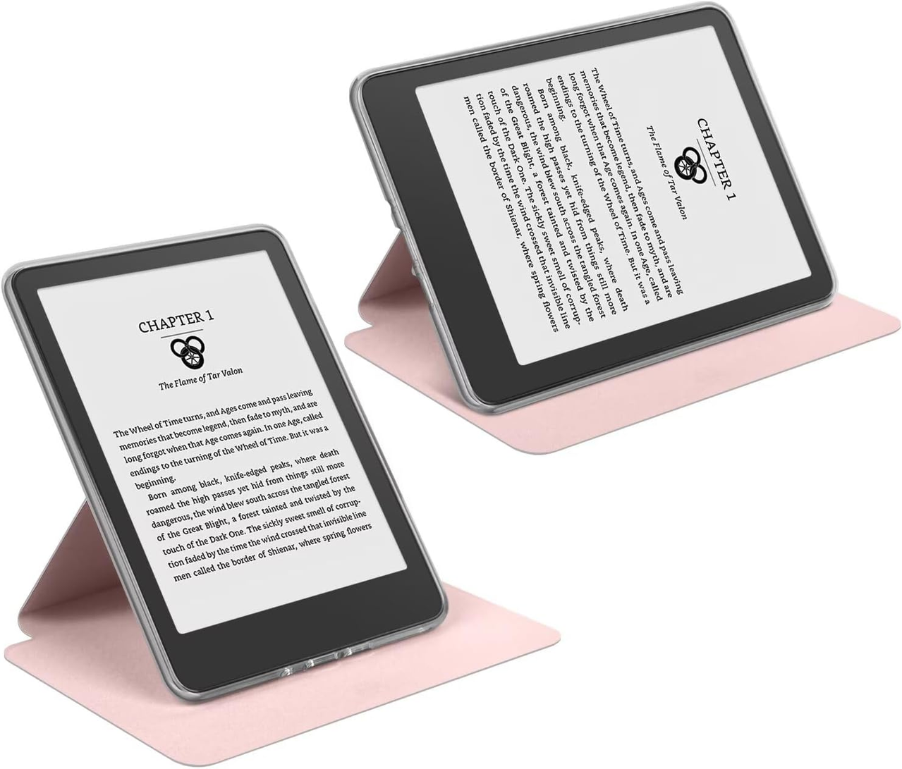 360° Rotating & Detachable Magnetic Case for 7" Kindle Paperwhite 12th Generation (2024) – Auto Wake/Sleep, Hands-Free Stand, Clear Back Cover(pink)