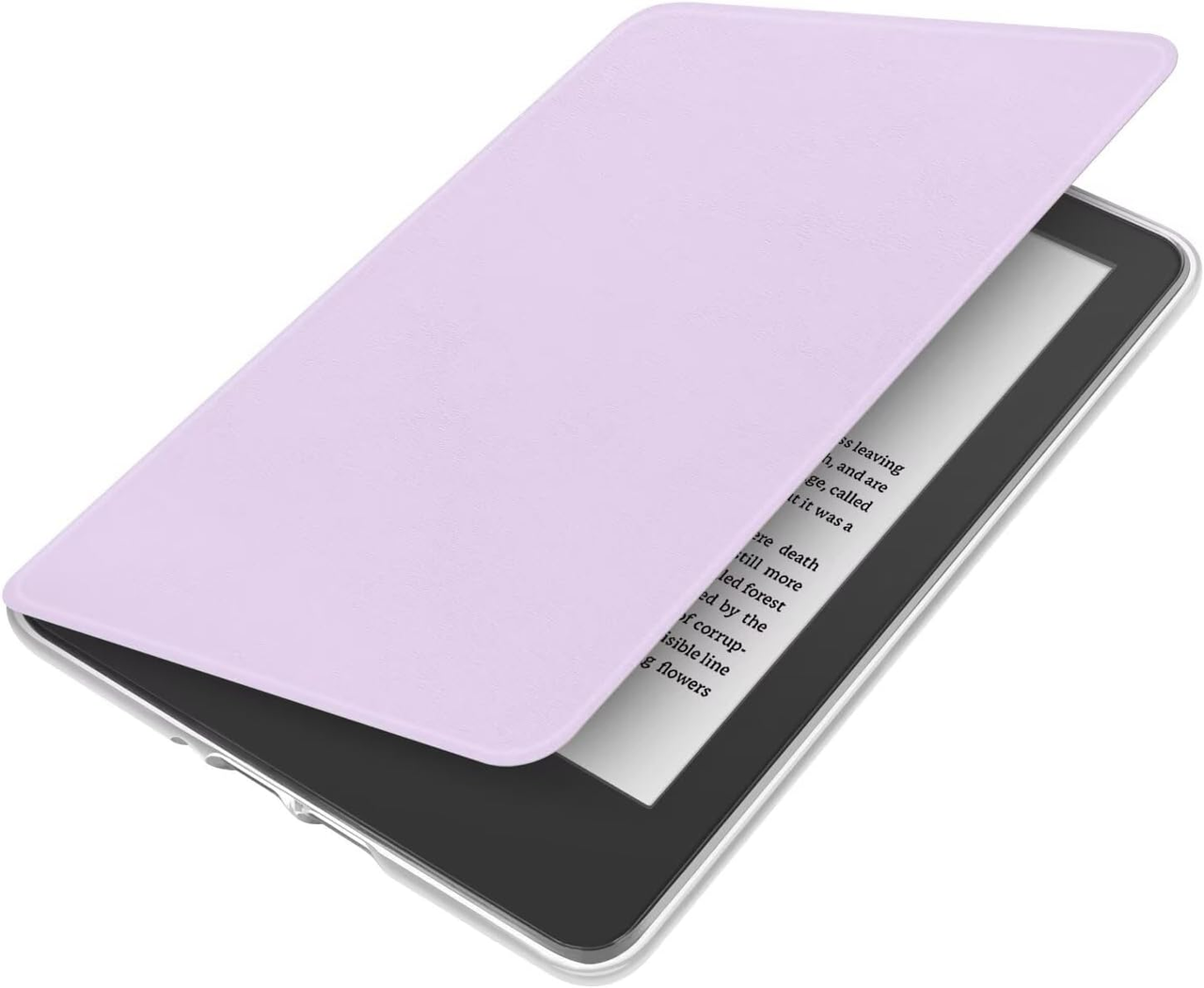 360° Rotating & Detachable Magnetic Case for 6.8" Kindle Paperwhite 11th Generation (2021) – Auto Wake/Sleep, Hands-Free Stand, Clear Back Cover (Light purple)
