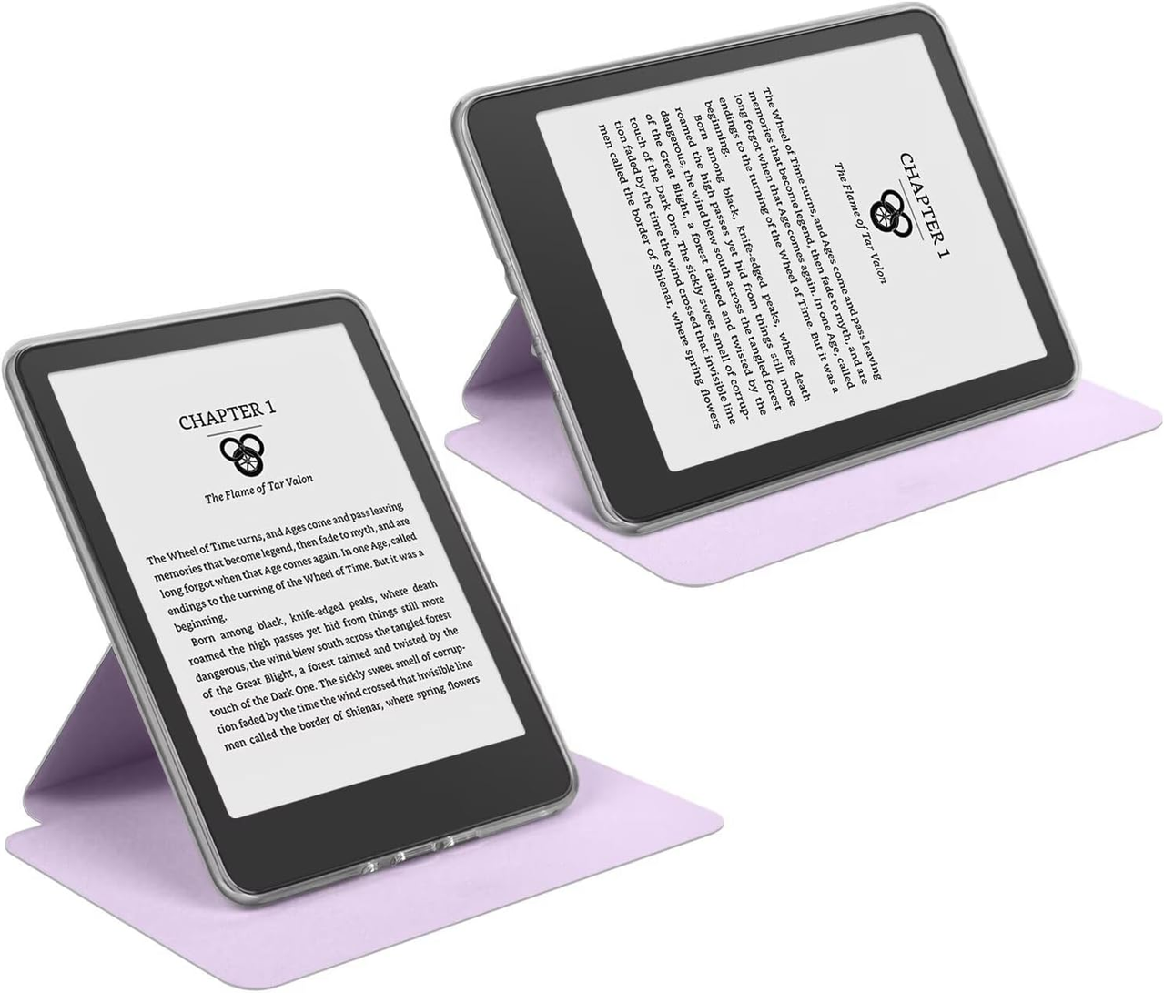 360° Rotating & Detachable Magnetic Case for 6.8" Kindle Paperwhite 11th Generation (2021) – Auto Wake/Sleep, Hands-Free Stand, Clear Back Cover (Light purple)