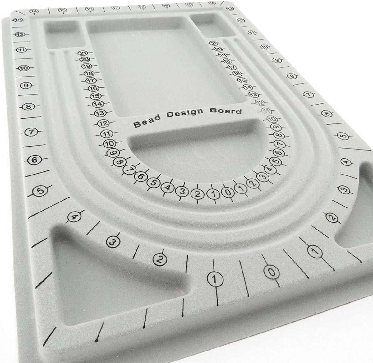 Bead Tray for Bracelets and Necklaces - 9.5 x 12.9 inches - DIY Jewelry Tool - For Girls and Necklace and Bead Makers - Gray
