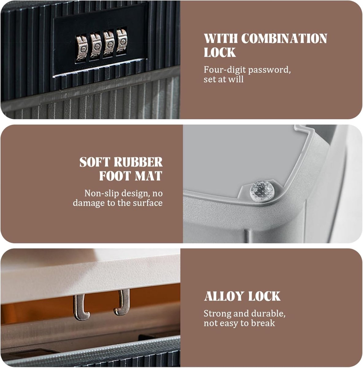 Lockable storage box - 9L lockable pillbox with double combination lock - Waterproof lockable box with combination lock - Perfect for personal belongings at home or in the office - Wit
