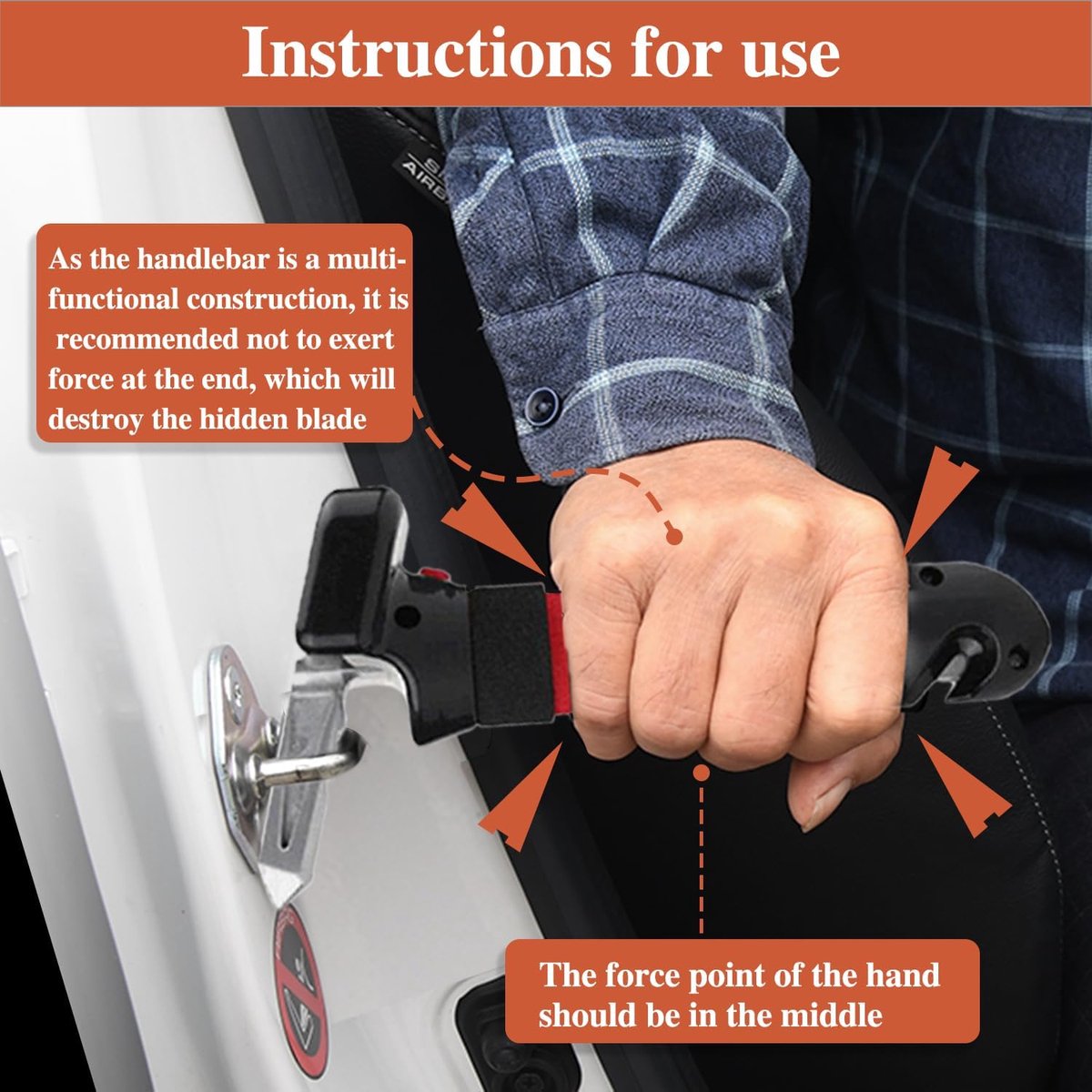 Set of 2 multifunctional car door handles, as an aid for getting in and out of cars, making it easier for disabled people / the elderly / small children / pregnant women / injured people to get in and out of the car