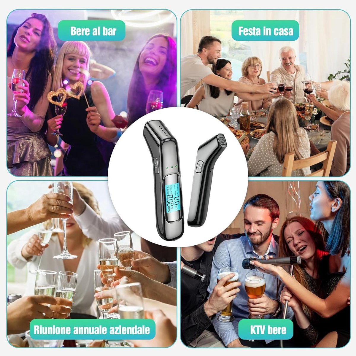 Breathalyzer - Digital Breathalyzer - Portable Breathalyzer - Breathalyzer - With HD LED and high-sensitivity chip - USB rechargeable - Highly accurate breathalyzer for drunk driving - Road safety