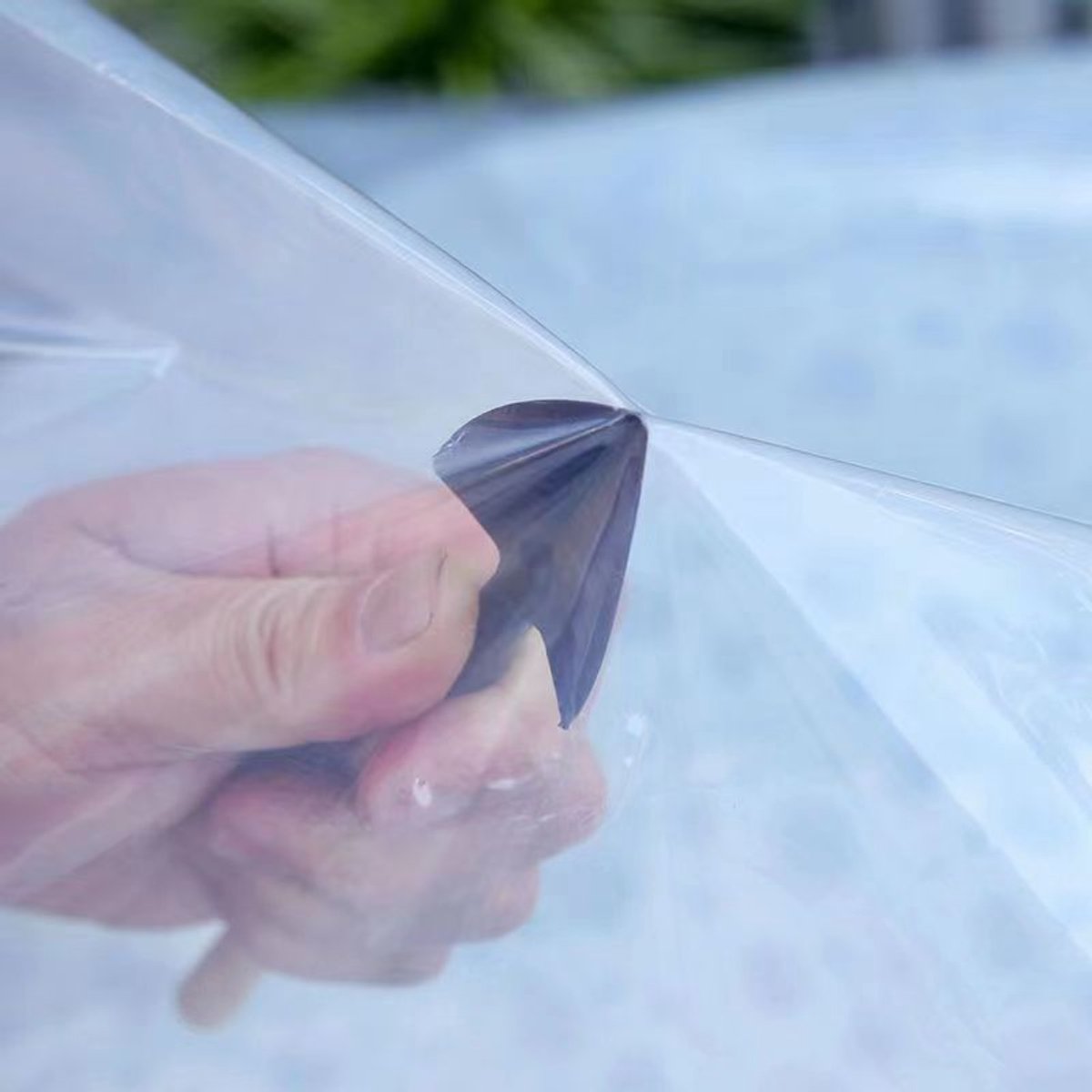 Outdoor tarpaulin - Transparent tarpaulin - Waterproof transparent tarpaulin with holes - 2 x 4 m - Suitable for outdoor terraces, chicken coops and balconies