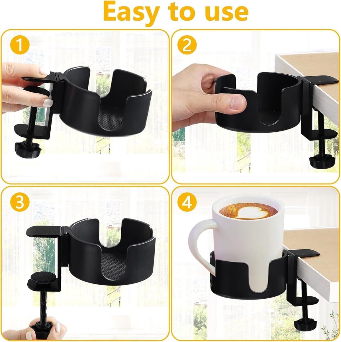 Tabletop Cup Holder Adjustable Portable 9.5 cm Diameter Universal for Bottles Coffee Cups Water Cups