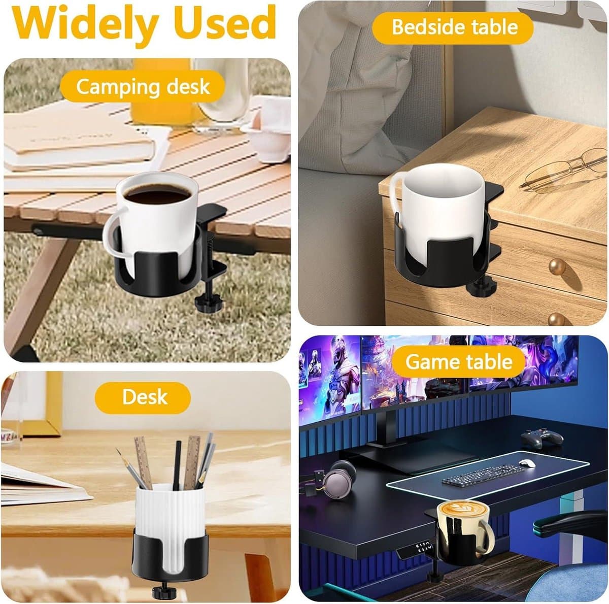 Tabletop Cup Holder Adjustable Portable 9.5 cm Diameter Universal for Bottles Coffee Cups Water Cups