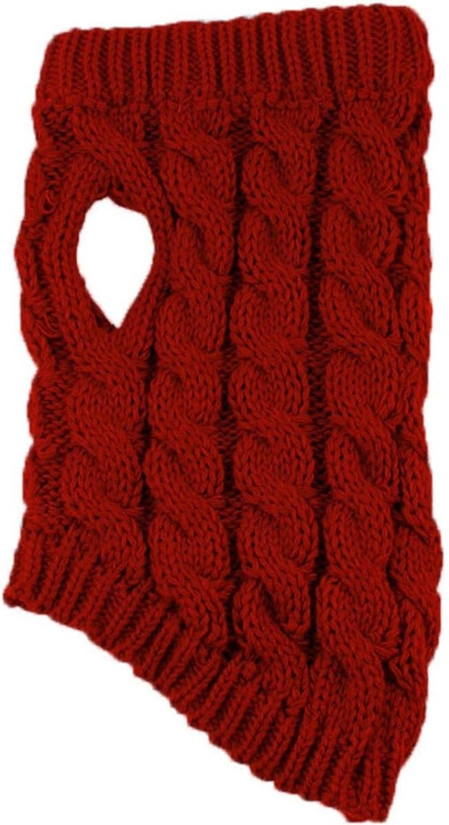 Dog Coat - Dog Vest - Warm Dog Coat - Winter Dog Sweater - Soft Knitted Wool Dog Clothes - Crochet Coat - Perfect for Small and Medium Dogs - Size L - Red
