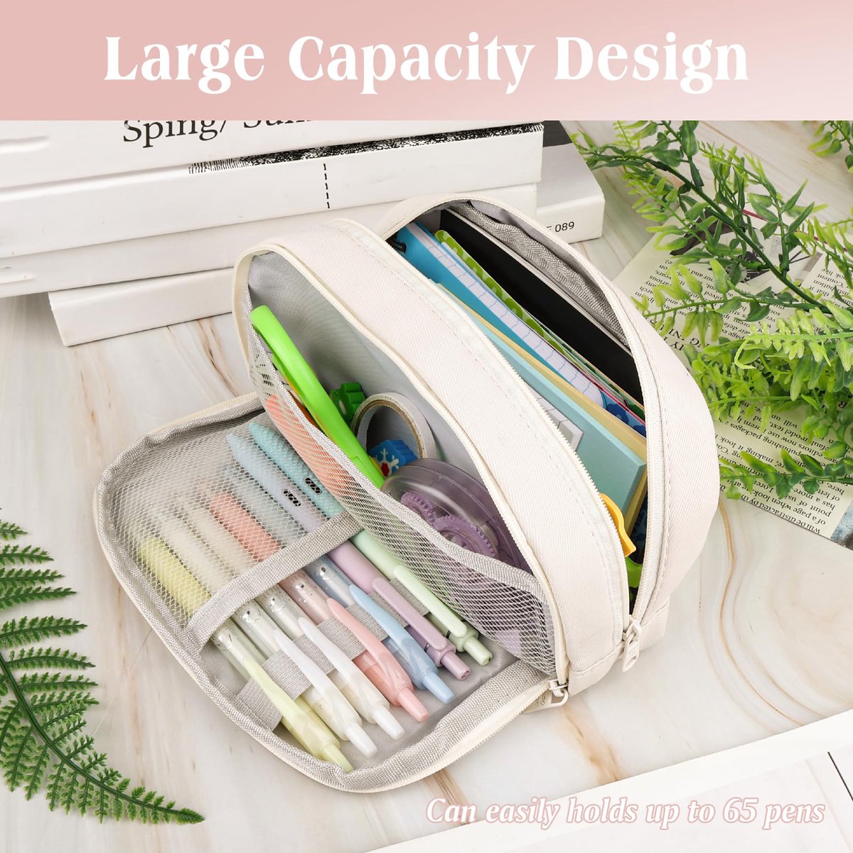 Pencil case - Large capacity pencil case - 21 x 11.5 x 5.5 cm - Pencil case for boys and girls - School supplies - Wit