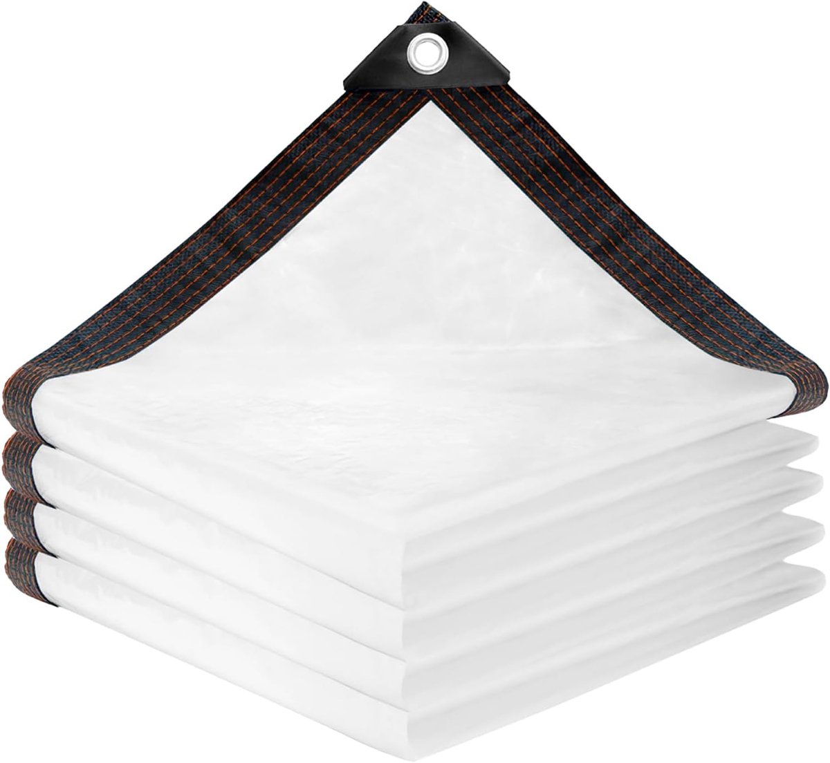 Tarpaulin - Transparent tarpaulin - Transparent tarpaulin with rings - Waterproof transparent tarpaulin - PE tarpaulin - for garden furniture - Planter - Animal shelter - Roof - Rope included - 2 x 3 m