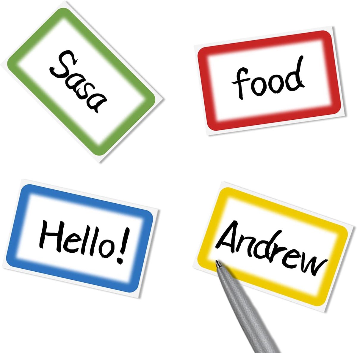 Self-adhesive name labels - Freezer stickers - Moving stickers - Waterproof - Self-adhesive labels - For office, school, gifts, kitchen, bottles, files - 300 pieces - Multi