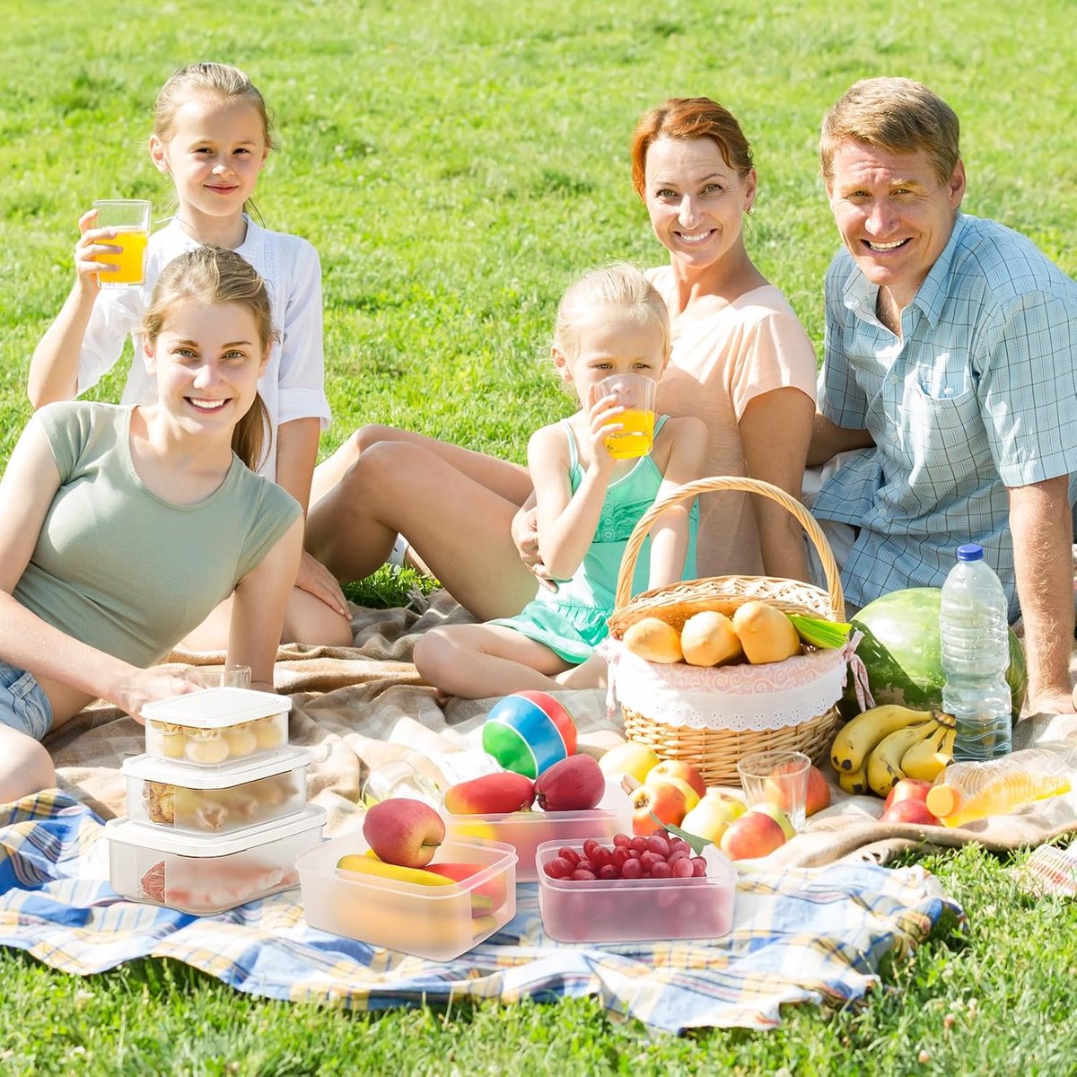 Diepvriesbakjes - Diepvriesbakjes Met Deksel - Voedselcontainers - Duurzame Snackdoosjes - Snoep Opbergdoos - Picknickdoos - Set van 6 plastic voedselcontainers met deksels - Voedselbereidingscontainers - luchtdicht - lekvrij