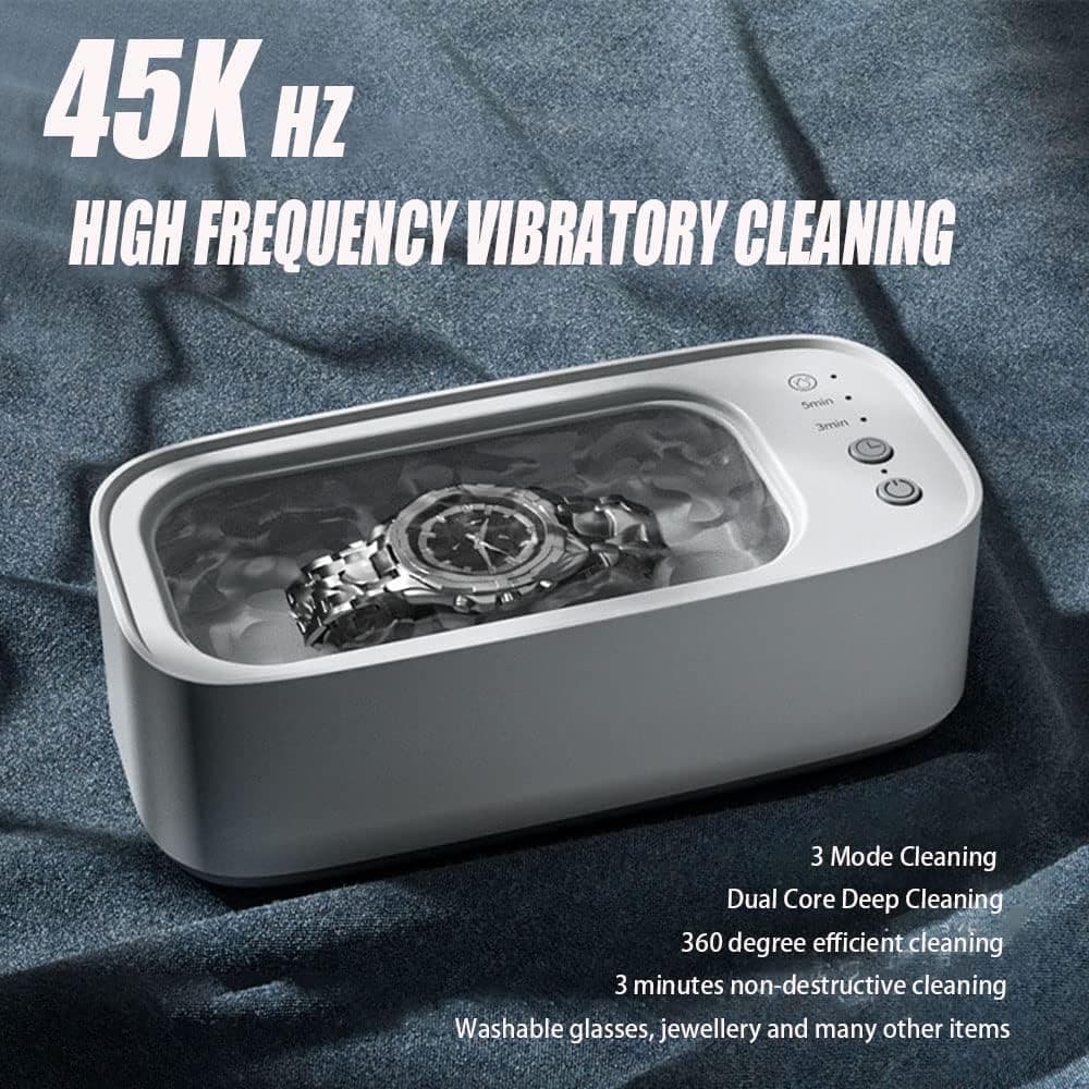 45000Hz Ultrasonic Cleaner with 3 Cleaning Modes for Glasses Jewelry Dentures, Pink