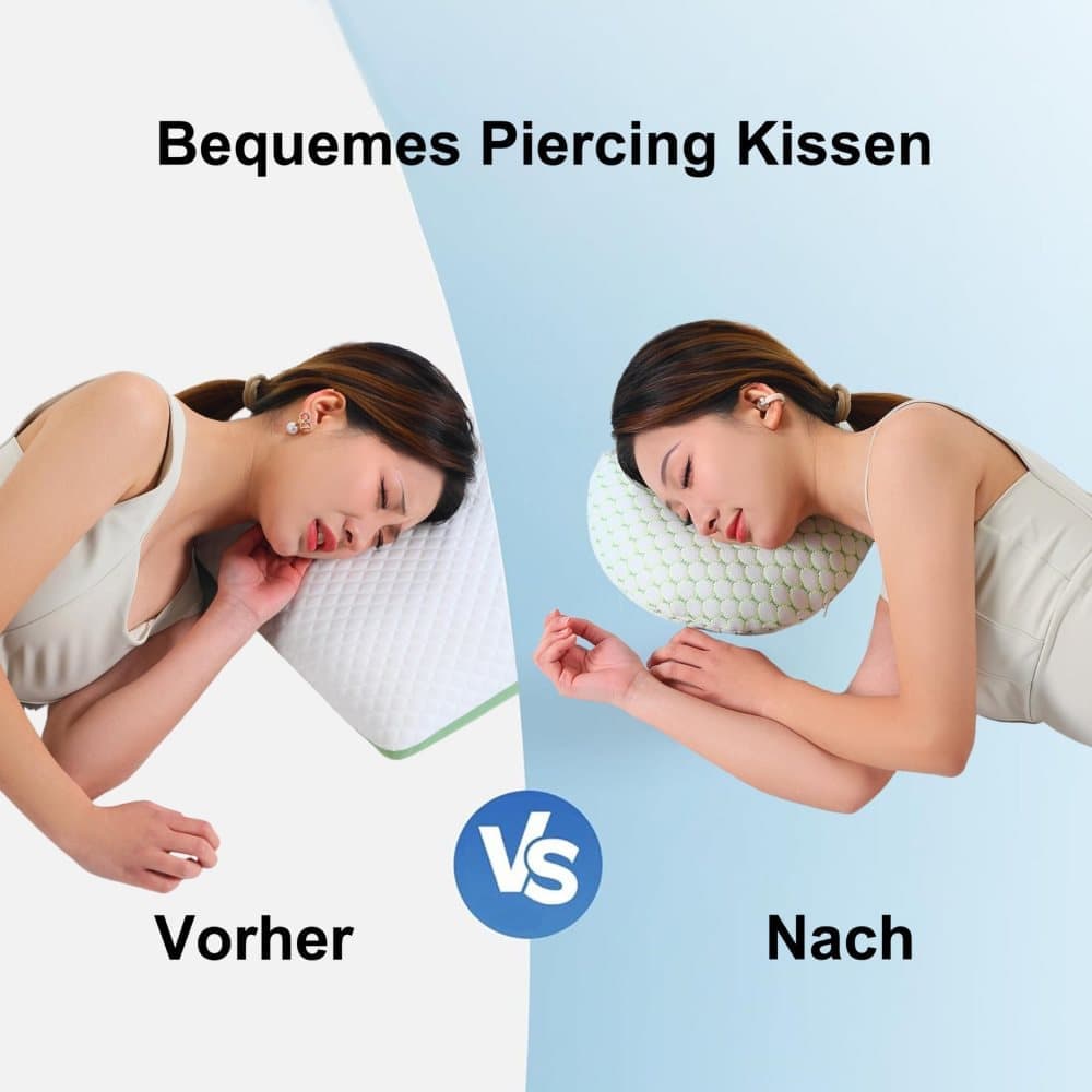 Ear Pillow for Side Sleeping, Ergonomic Perforated Design, Comfortable Pressure Relief, Pink