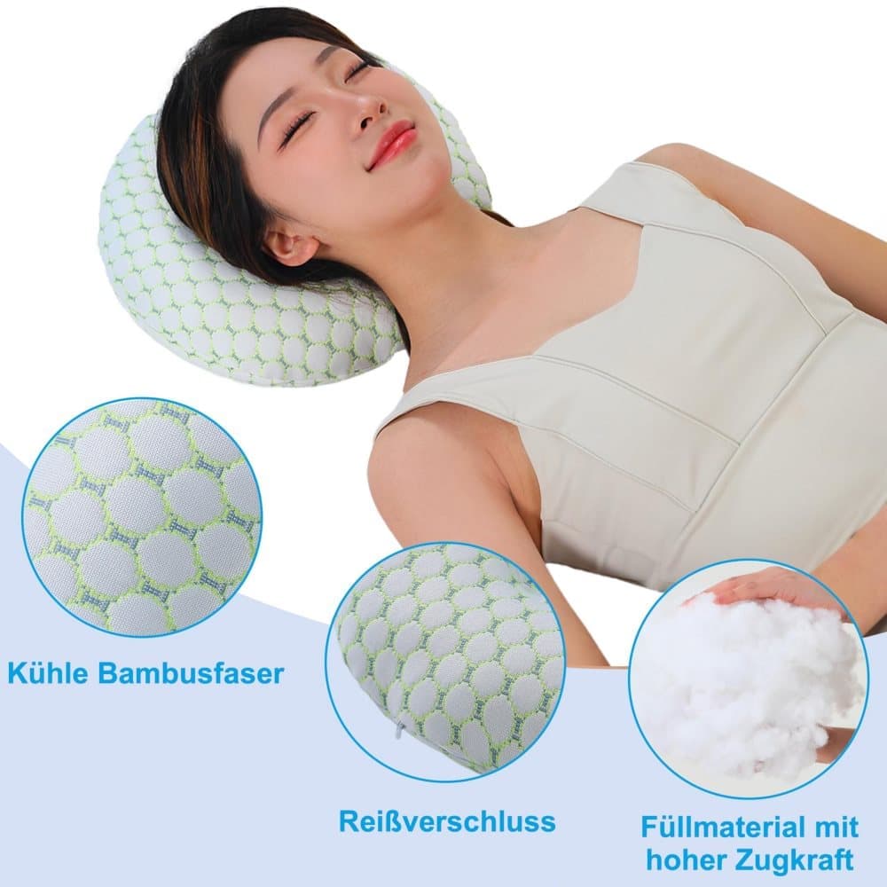 Ear Pillow for Side Sleeping, Ergonomic Perforated Design, Comfortable Pressure Relief, Pink