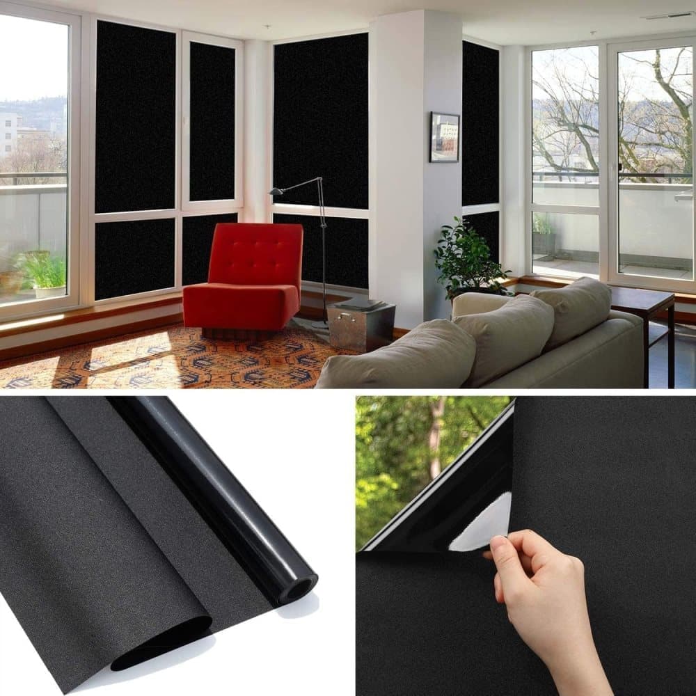 40cmx5m Self-Adhesive Window Film Mirror Reflective Black, Blocks Heat and UV Radiation for Sun Protection and Privacy