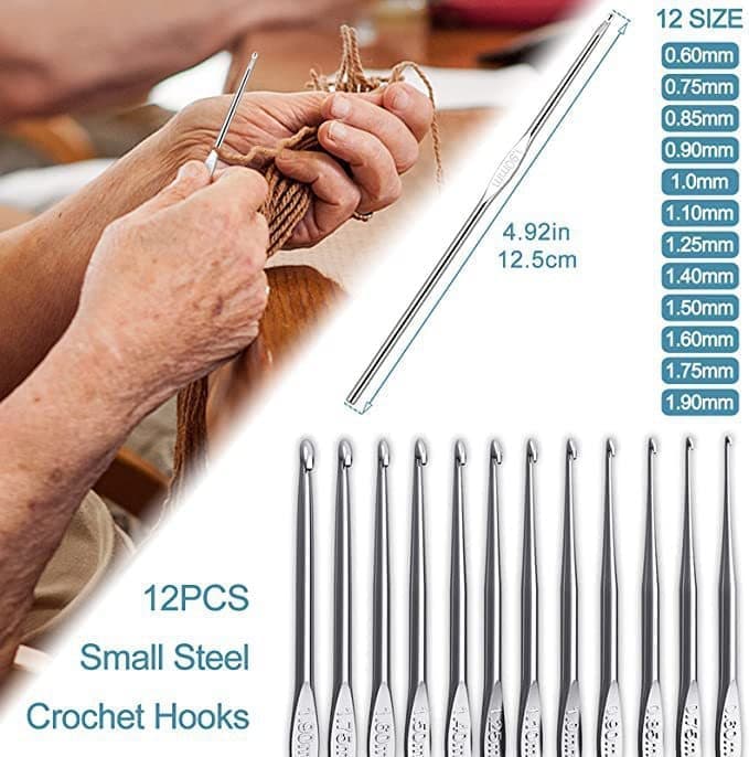 58-piece crochet hook set with yarn and bag for beginners, 10 sizes, dark pink