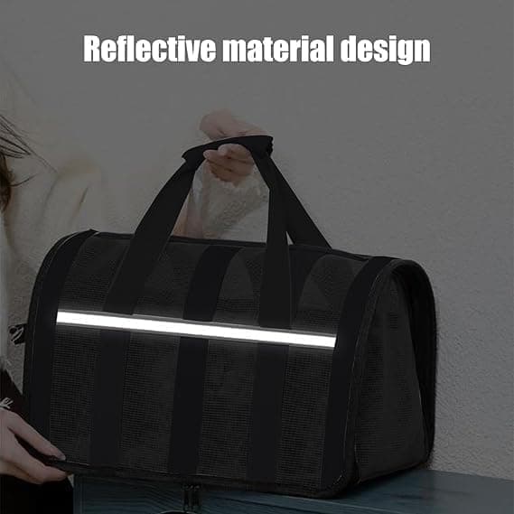 1 Pack Foldable Pet Carrier Bag for Cats and Dogs, Soft Breathable Travel Bag, Black, L