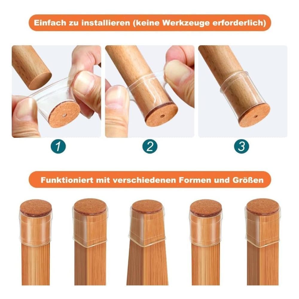 32pcs Furniture Leg Protectors with Felt, 32mm, Yellow