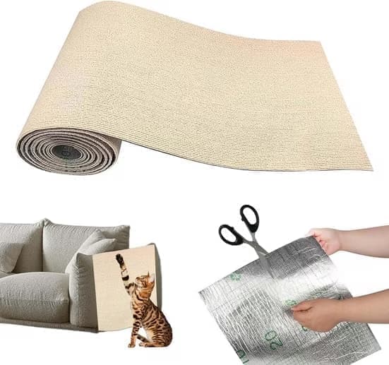Self-adhesive cat scratching board wall and sofa protector DIY corner mat for cats, 40cm x 200cm, compatible with Wood