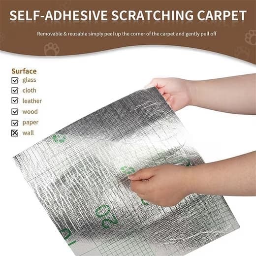 Self-Adhesive Cat Scratching Board Wall and Sofa Protector DIY Corner Mat for Cats, 40cm x 200cm, Brown