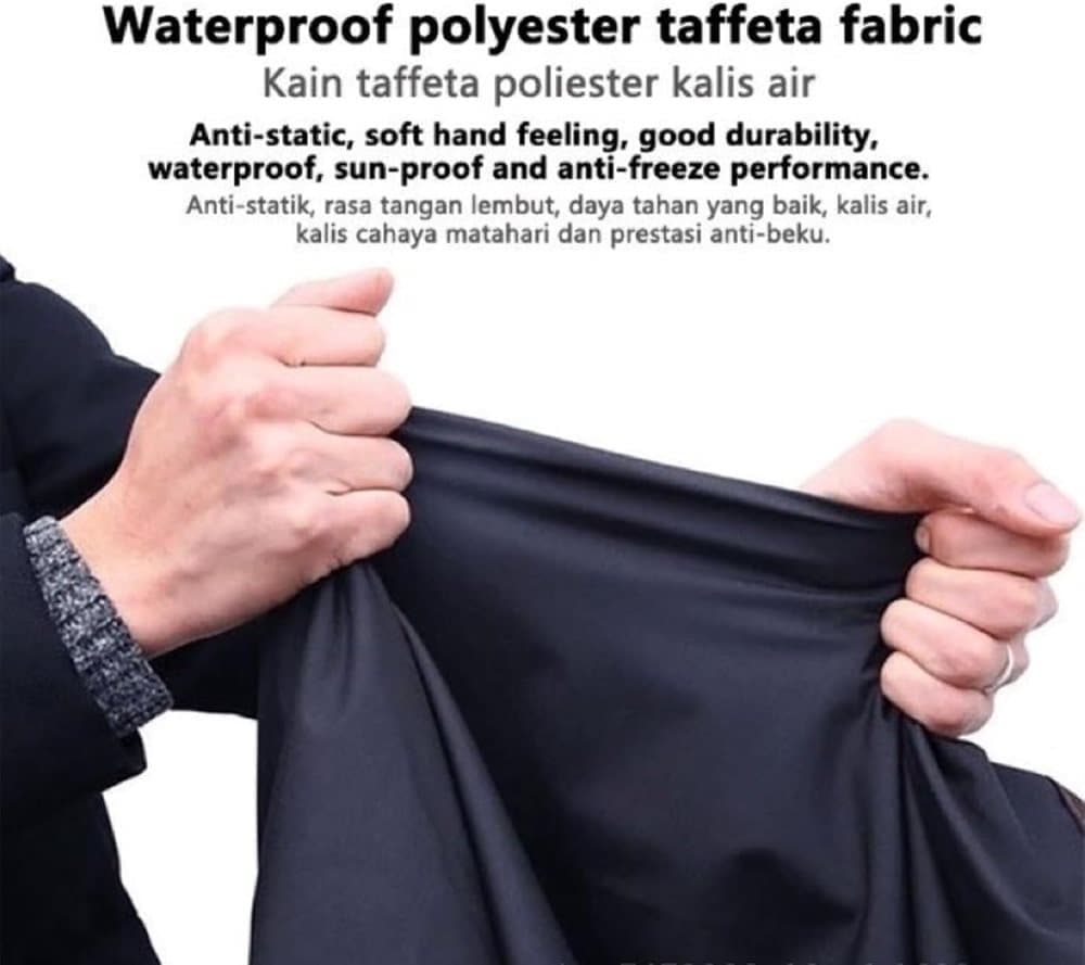 Waterproof Motorcycle Cover with Reflective Strips and Lock Holes, Black, with Storage Bag