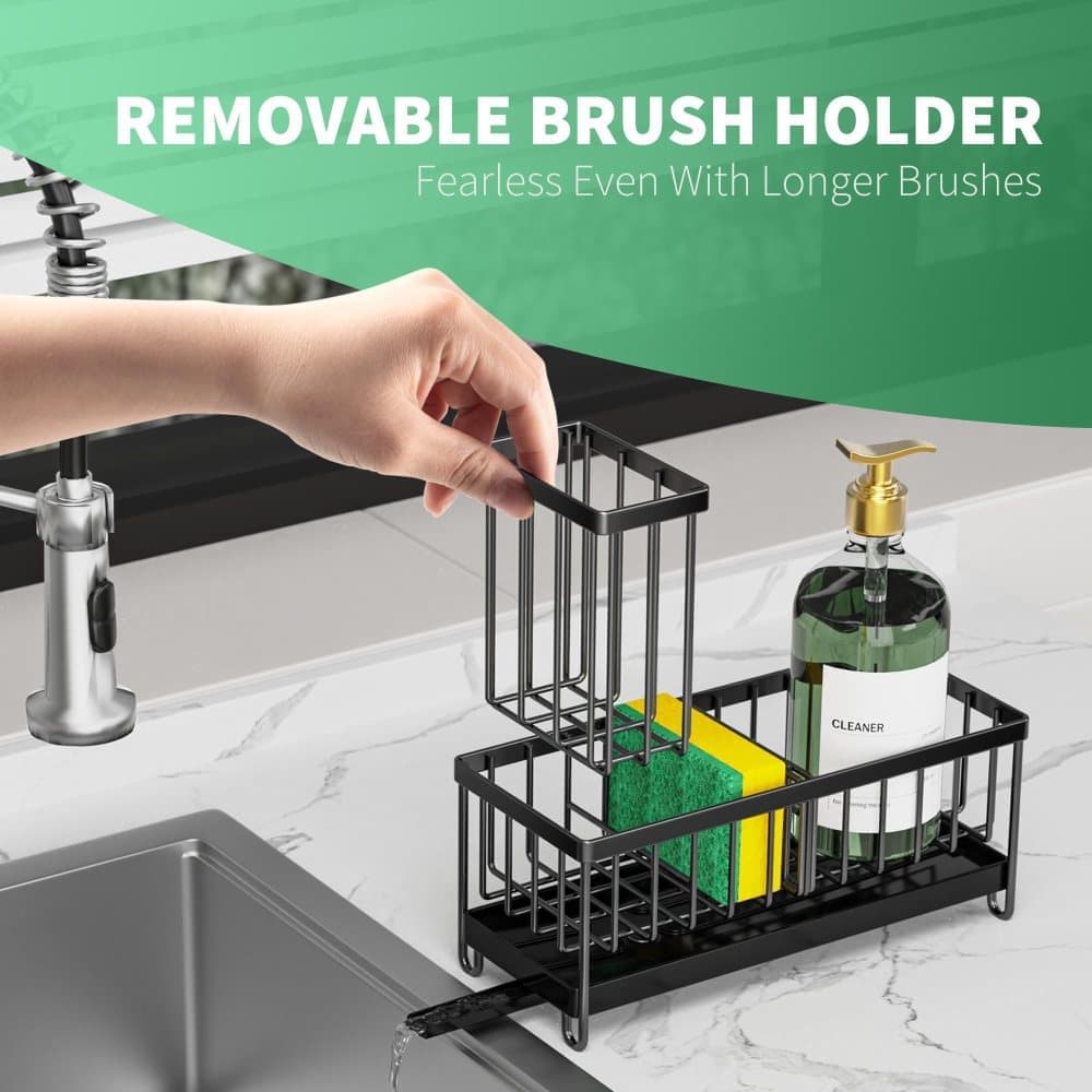 Stainless Steel Sink Rack Drain Organizer, compatible with most sinks, Gray