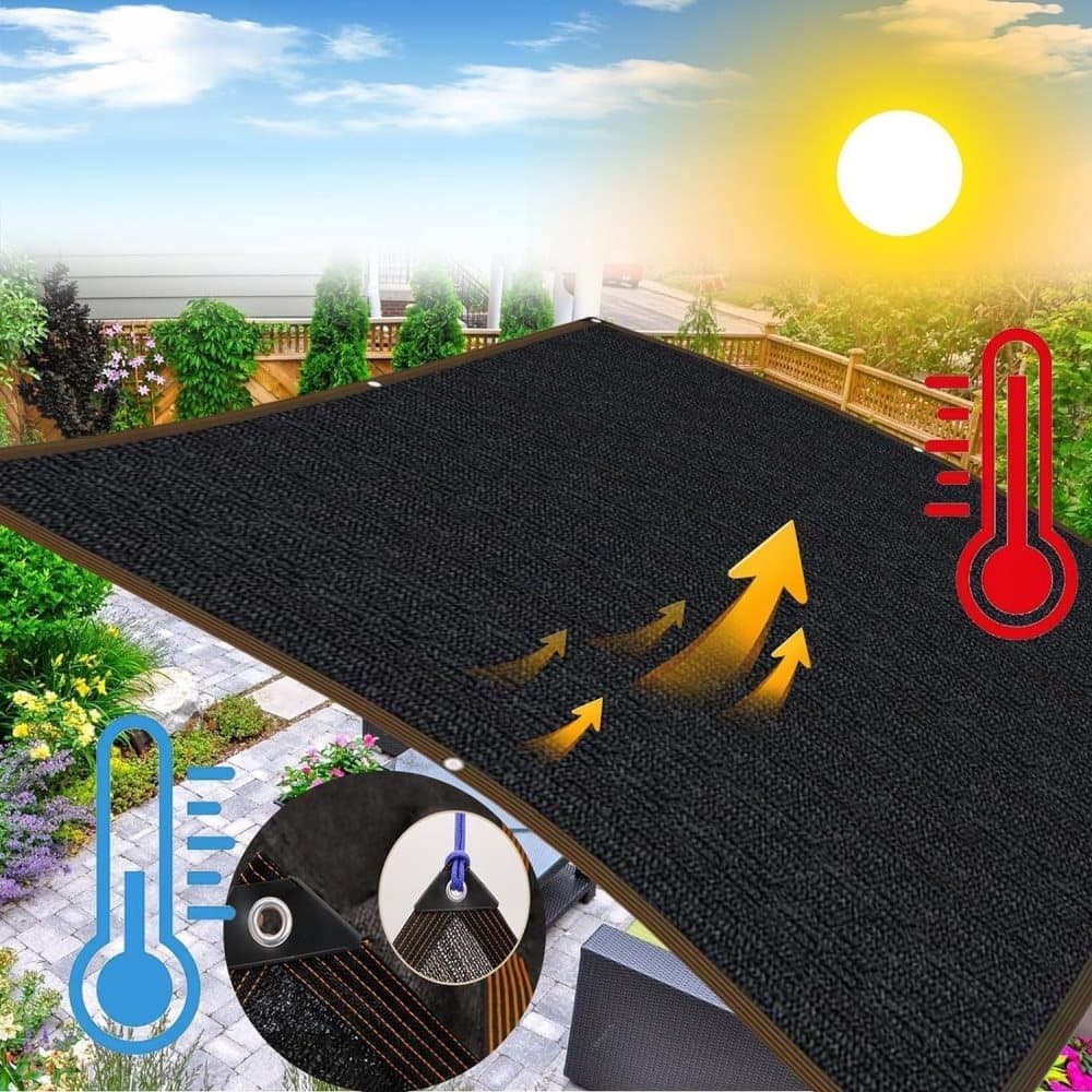 3x3m HDPE Sun Protection Net, Thick Dense UV Protection Fabric for Garden Greenhouse and Patio, Heat Insulating