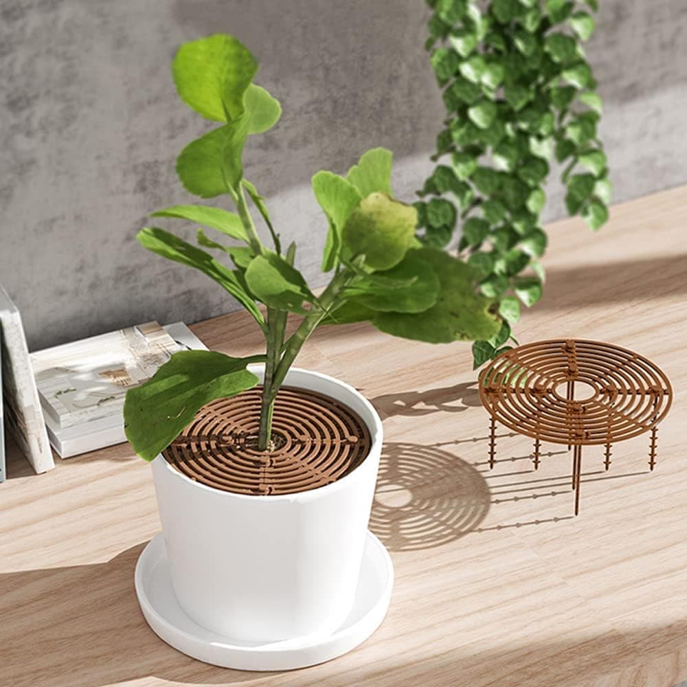 2-pack Waterproof Cuttable Pot Covers, Prevents Pets from Digging, Compatible with Indoor and Outdoor Gardens, Black, S