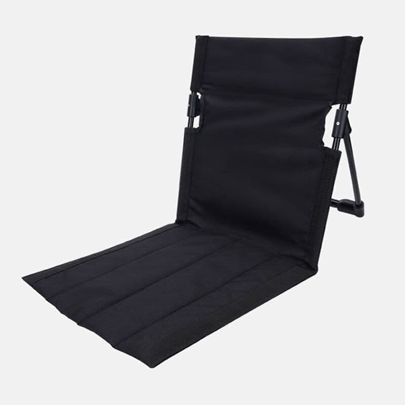 Foldable Beach Chair with Storage Bag, Collapsible Sun Lounger, Lightweight Camping Chair, Black