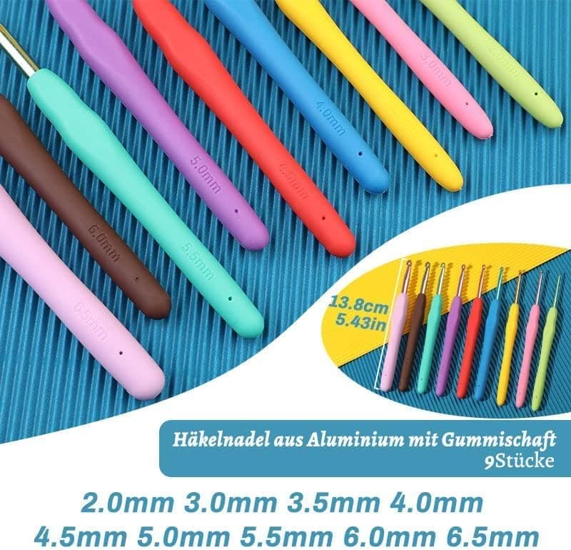 87-piece Crochet Hook Set for Beginners with Yarn and Knitting Accessories, Includes Crochet Bag, Ergonomic Crochet Hooks