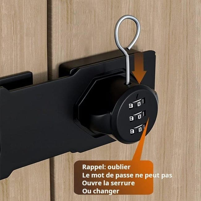 3-Digit Keyless Cabinet Lock with Knob, Durable Stainless Steel, Compatible with Wooden Boxes and Cabinets, Black