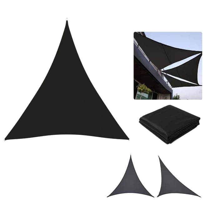 5x5x5m Waterproof Outdoor Triangular Sun Sail UV Protective Shade Net for Camping Garden and Pool, Dark Yellow