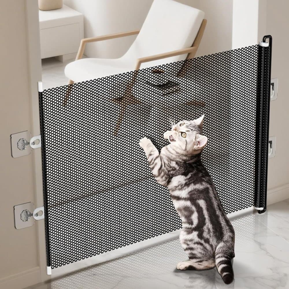 Retractable Safety Gate for Dogs, 80cm x 72cm (40x125cm), Protective Fence for Doorways and Stairs