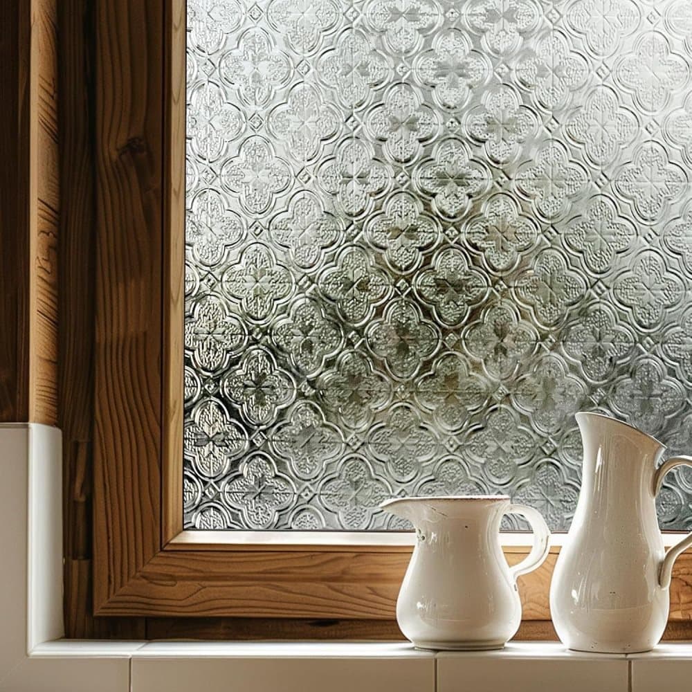 3D Window Film Self-Adhesive Privacy UV Heat Protection Decorative Reusable for Bathroom Home and Glass, 45cmx3m