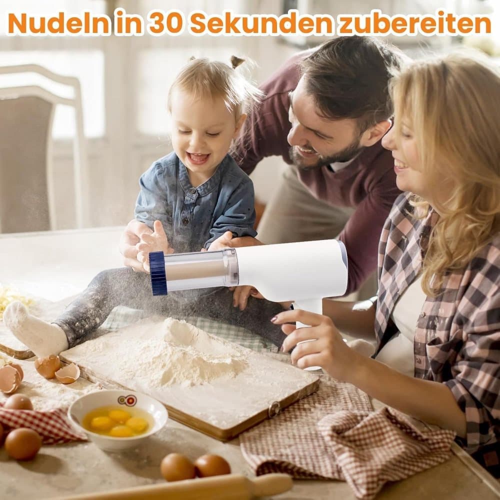 6-in-1 Automatic Electric Pasta Maker Machine, Handheld with Ergonomic Design, Easy to Clean