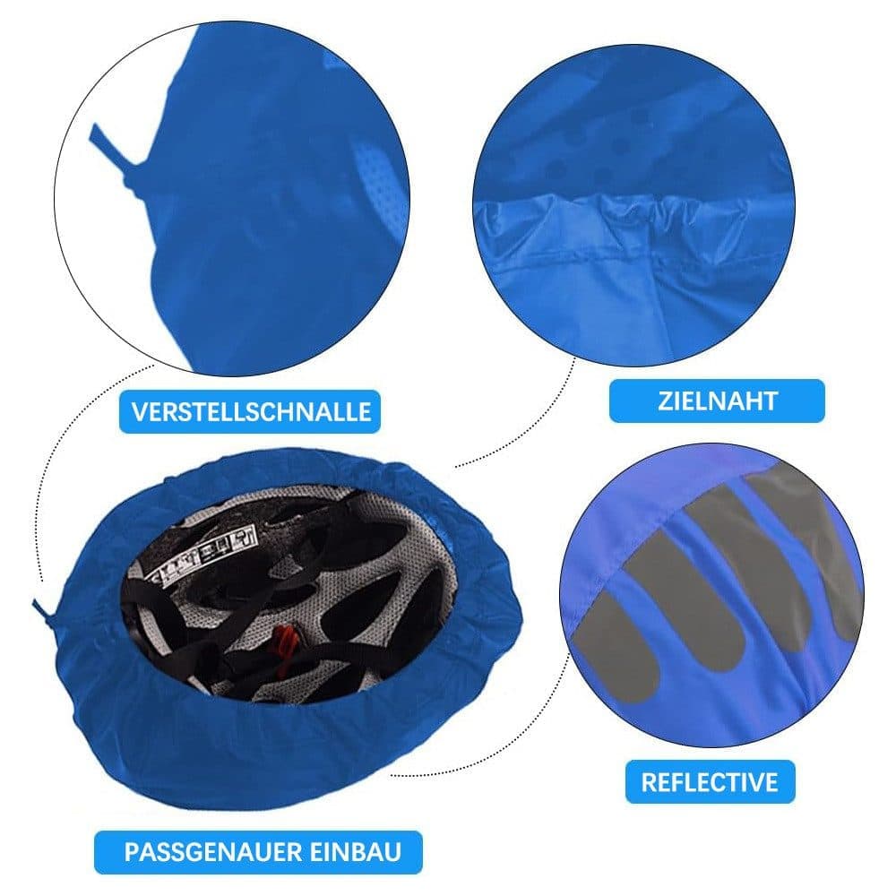 Reflective Bicycle Helmet Cover, Wind and Water Resistant, Universal Fit, Blue