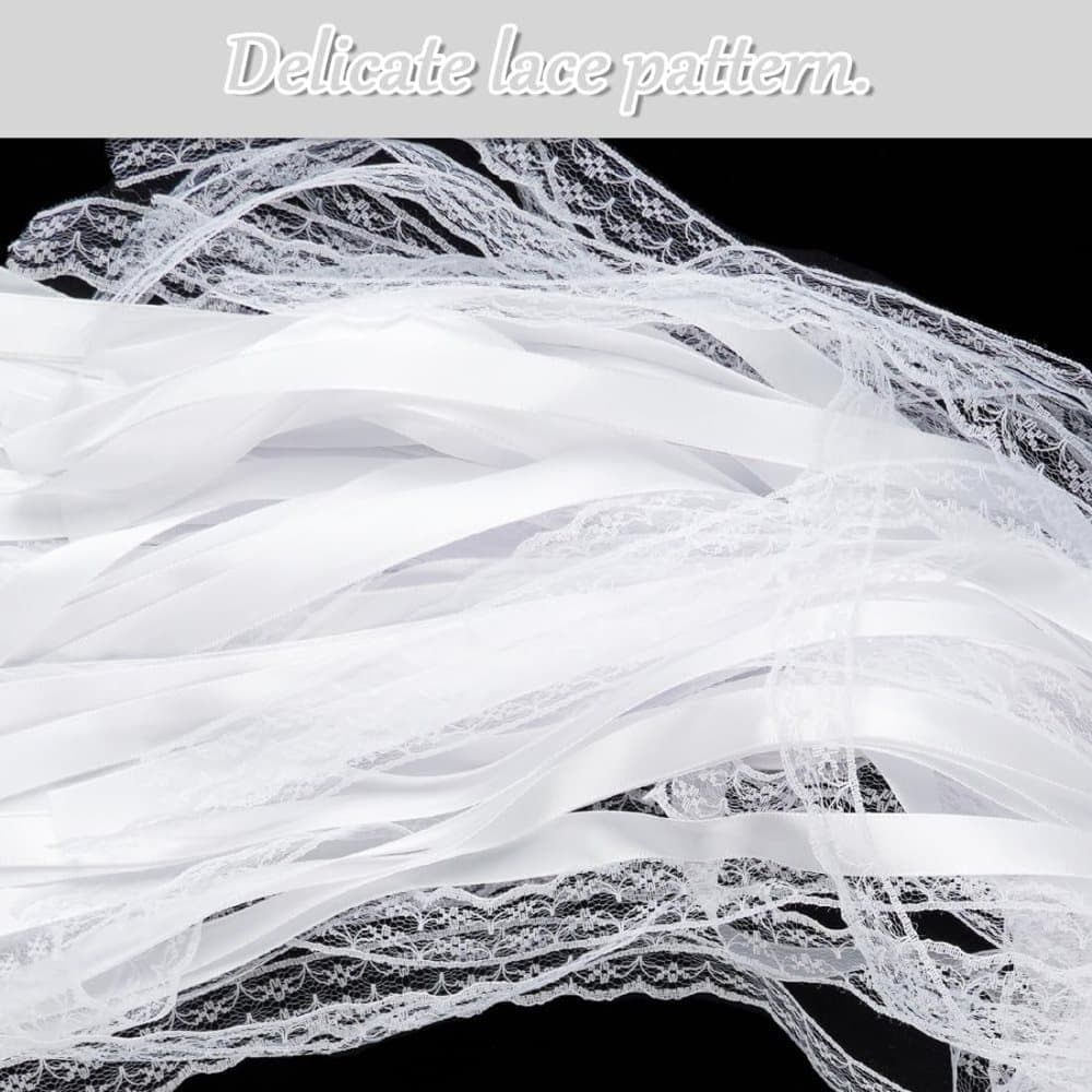 30 Pack Satin & Lace Ribbon Wands with Bells for Wedding Party Decor, 30cm