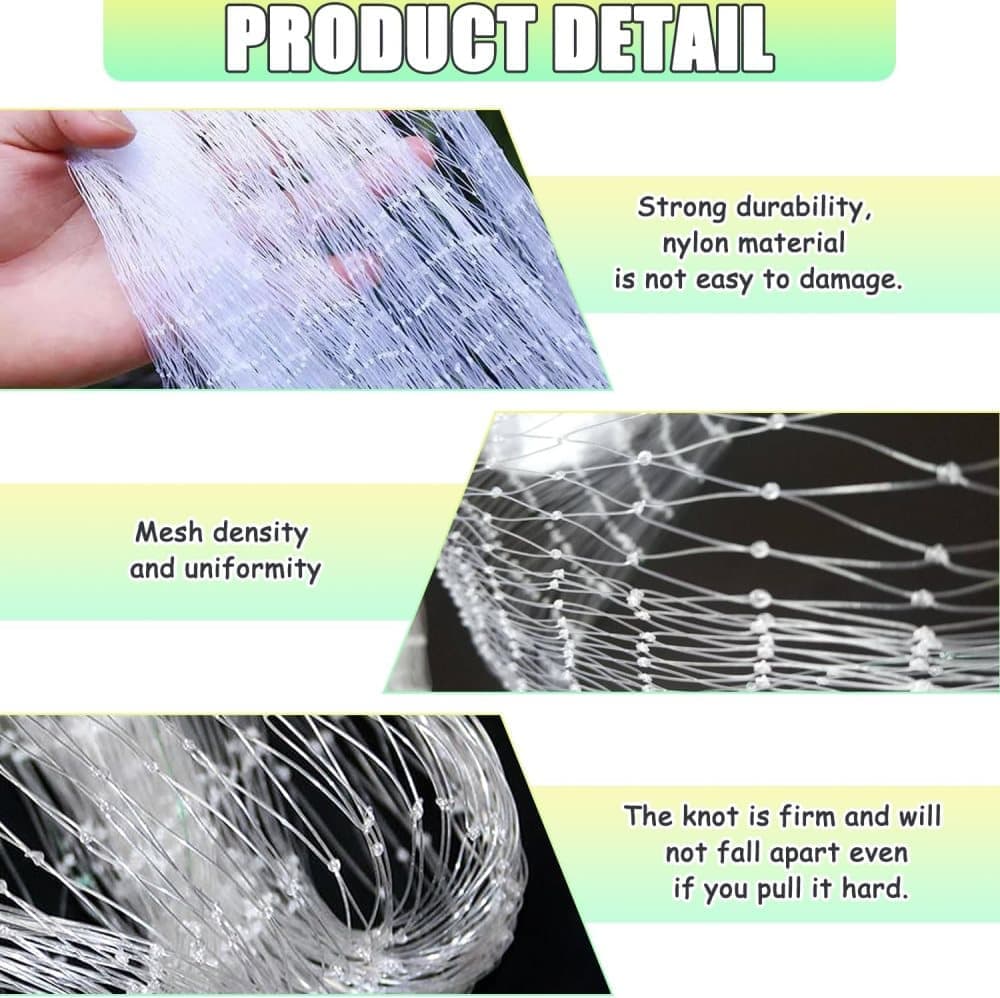 1 Pack Cat Protection Net for Balconies and Windows, Compatible with Cats, 8M x 3M